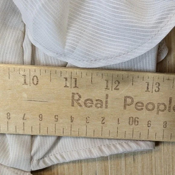 Asos Mini Dress Womens 8 Beige Ruffle Cutout Sheer Fairy Boho Festival Whimsy - Picture 5 of 9